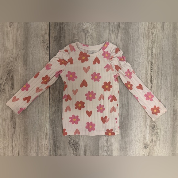 Garanimals Other - Garanimals Pink and Red Floral Heart Long Sleeve Tee